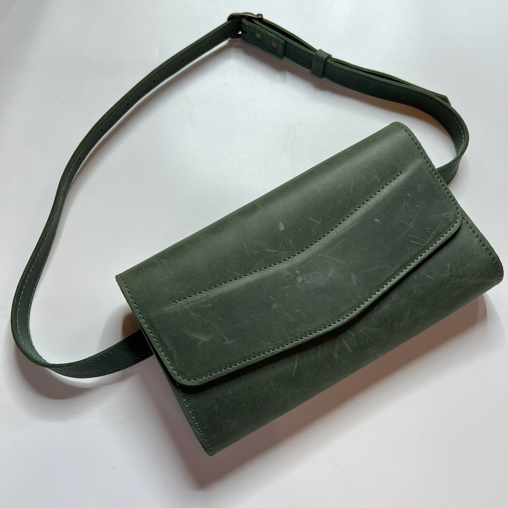 Green Leather Crossbody Bag - Picture 3 of 15